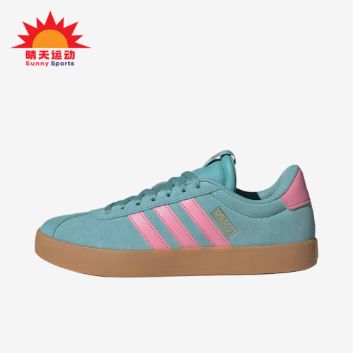 Adidas/阿迪达斯正品VLCOURT3.0新款女经典蓝粉色德训鞋IH6518