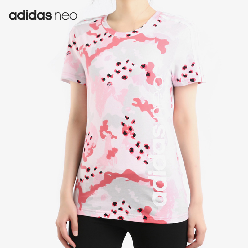 Adidas/阿迪达斯正品NEO新款女子印花透气运动短袖T恤DZ7614