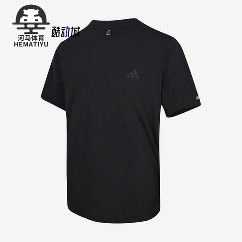 Adidas/阿迪达斯正品圆领套头T恤新款男黑色短袖T恤KX2742