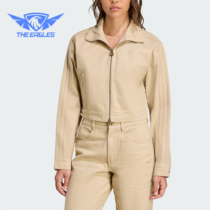 Adidas/阿迪达斯正品三叶草女士翻领短款居家时尚户外外套JX7600