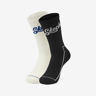 男女运动休闲吸汗透气高筒袜两双装 新款 斯凯奇正品 Skechers