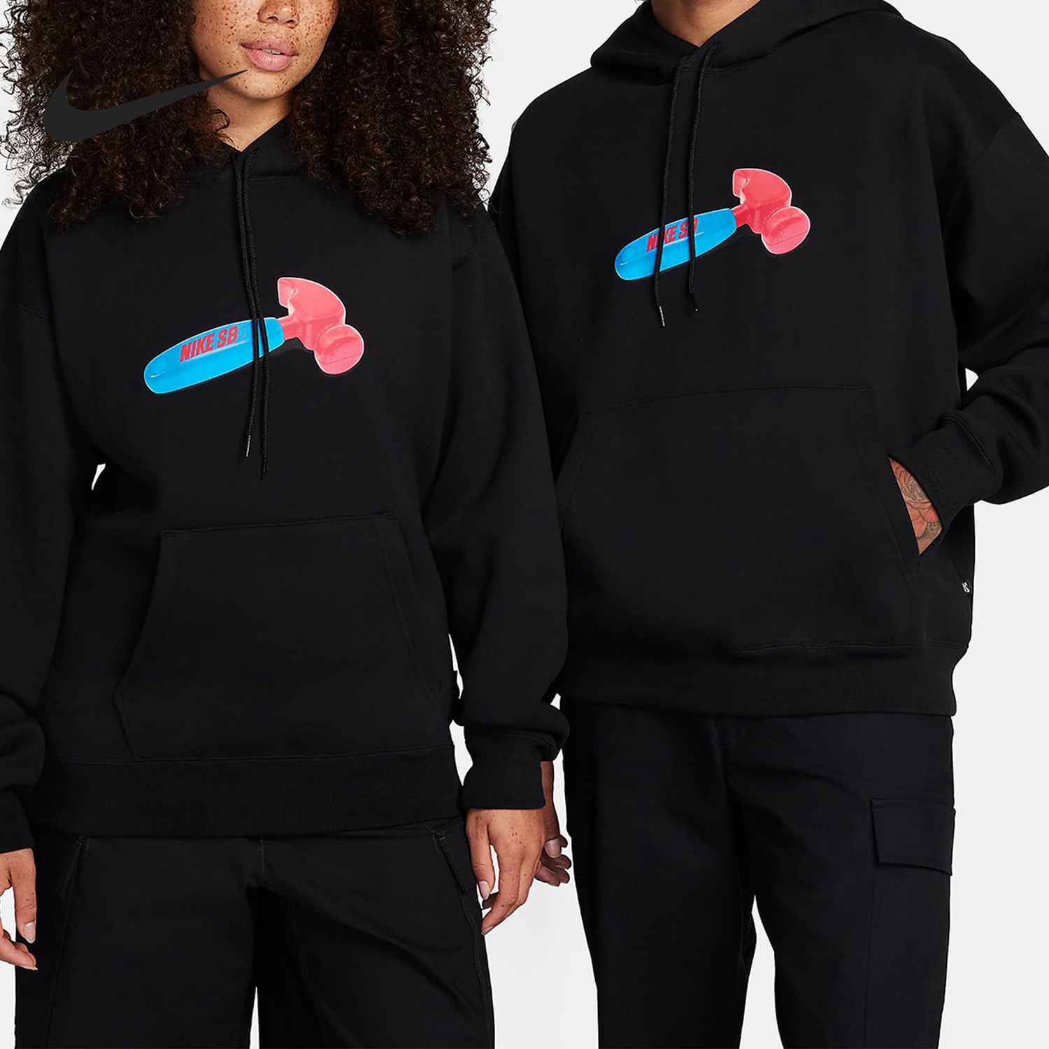 Nike/耐克官方正品新款男女潮流印花加绒保暖连帽卫衣FQ2193-010