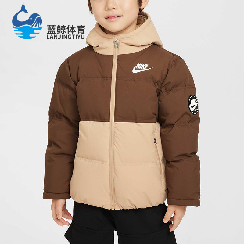 耐克小童拼接保暖复古羽绒服