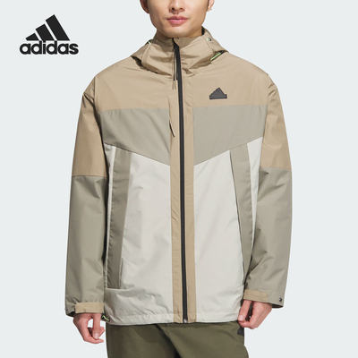 Adidas/阿迪达斯男士梭织连帽休闲运动外套JE8578