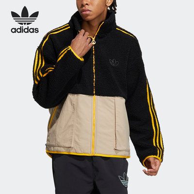 Adidas/阿迪达斯正品三叶草加厚仿羊羔绒男子运动夹克HY1376