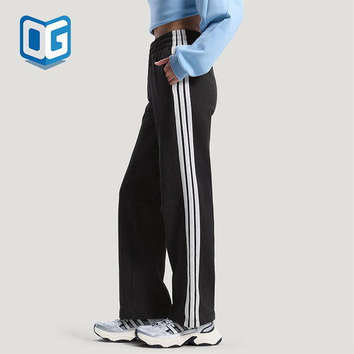 Adidas/阿迪达斯正品2026春季款女士运动松紧腰直筒长裤KS2819