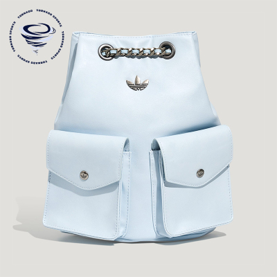 Adidas/阿迪达斯正品三叶草新款女浅蓝色经典贴合双肩背包KW4751