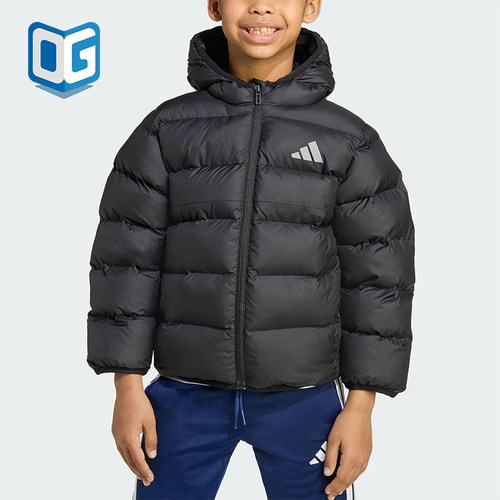 Adidas/阿迪达斯正品2025小童反光简约运动休闲保暖棉服JM8864