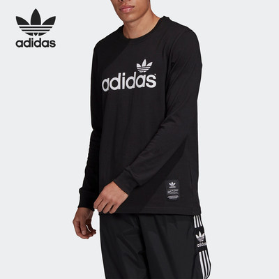 Adidas/阿迪达斯正品三叶草新款男子休闲印花运动T恤长袖 FM3391