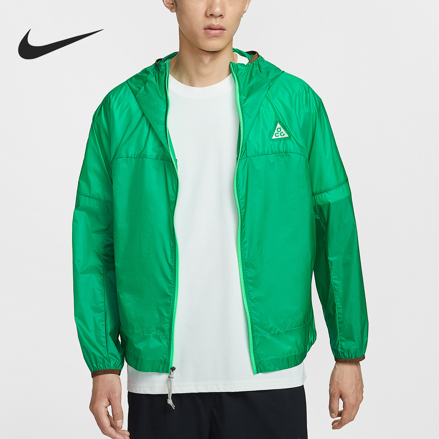Nike/耐克官方正品2025男士运动休闲轻盈拒水连帽外套DB0979-324