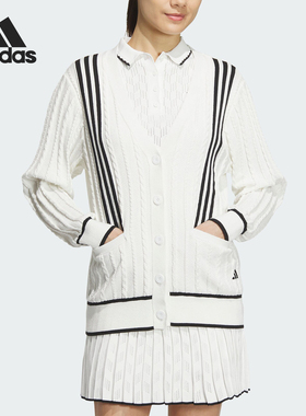 Adidas/阿迪达斯正品高尔夫针织女士时尚运动开衫毛衣IN6624