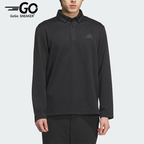 Adidas/阿迪达斯正品2025男士提花针织运动经典长袖POLO衫JN1232
