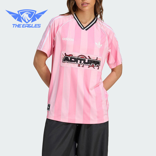 Adidas/阿迪达斯正品三叶草女士经典运动宽松V领球衣T恤KD2272