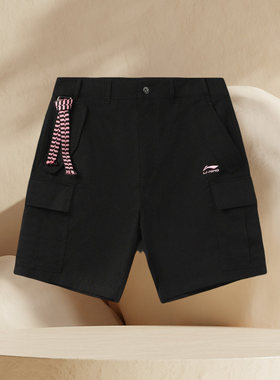 李宁×ERIK ELLINGTON灵腾联名专业滑板运动宽松休闲短裤AKSR751