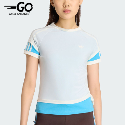 Adidas/阿迪达斯正品三叶草女士针织双层修身时尚休闲T恤KW4527