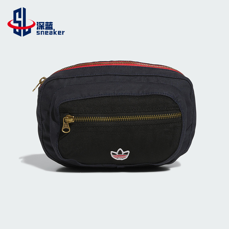 Adidas/阿迪达斯正品三叶草男女时尚经典刺绣logo运动腰包JM6964