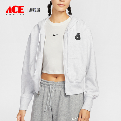 Nike/耐克正品2025秋季款女士日常连帽短款针织外套IO0490-051