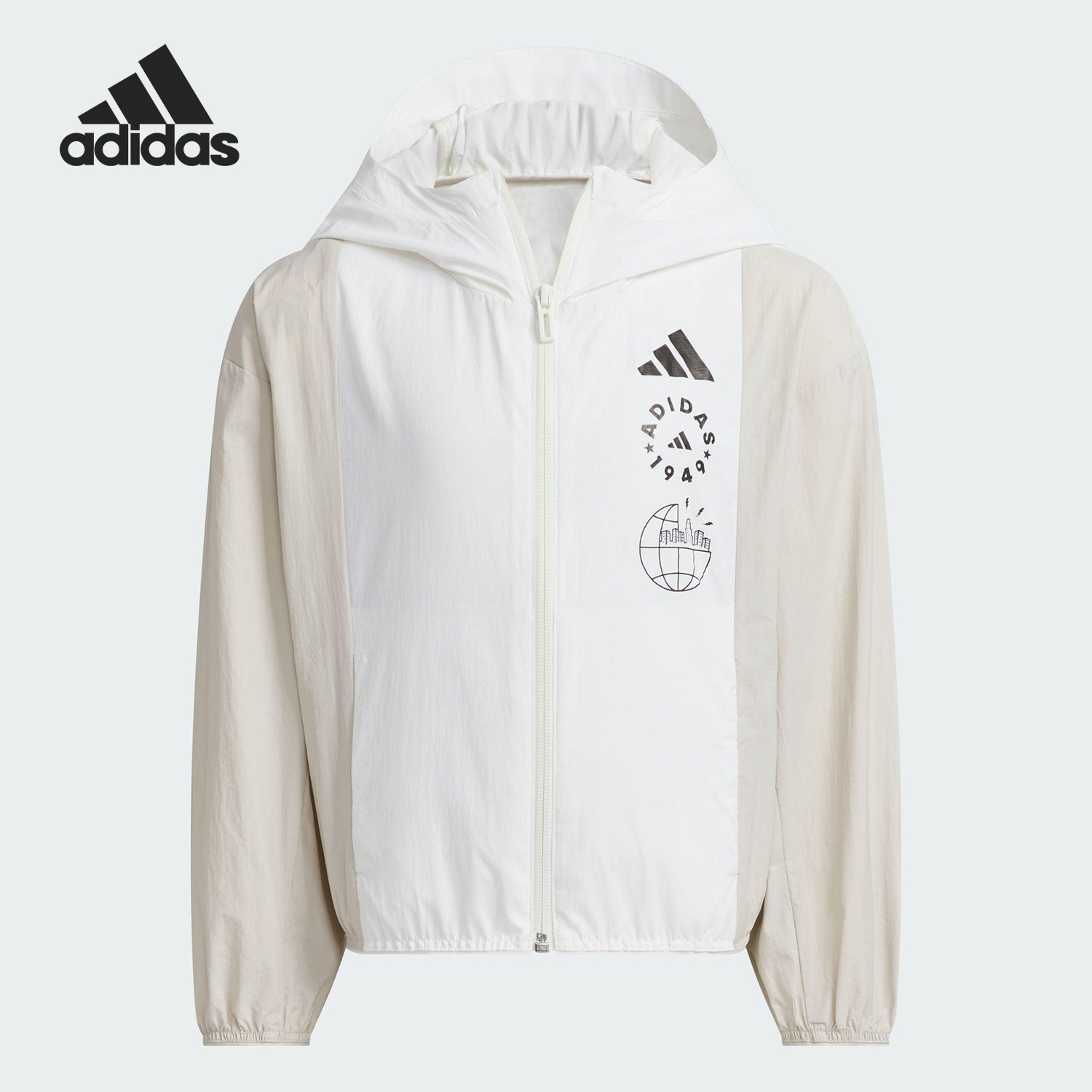 Adidas/阿迪达斯正品2025小童宽松运动连帽防晒外套JL7558