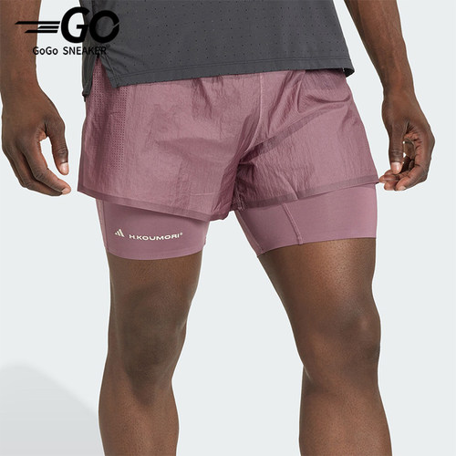 Adidas/阿迪达斯正品夏季男士时尚跑步二合一简约训练短裤KB8431