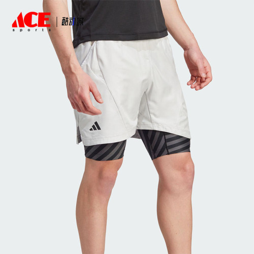 Adidas/阿迪达斯正品AeroreadyTwo-In-OnePro网球经典短裤IU3204