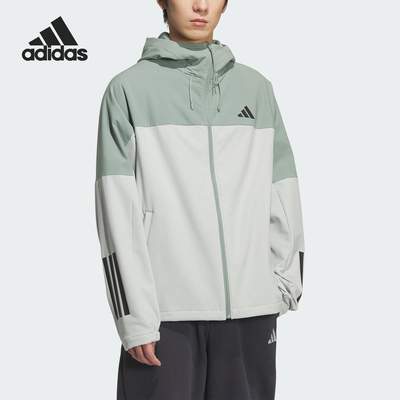 Adidas/阿迪达斯正品2025男女户外加绒保暖运动连帽夹克KF5253