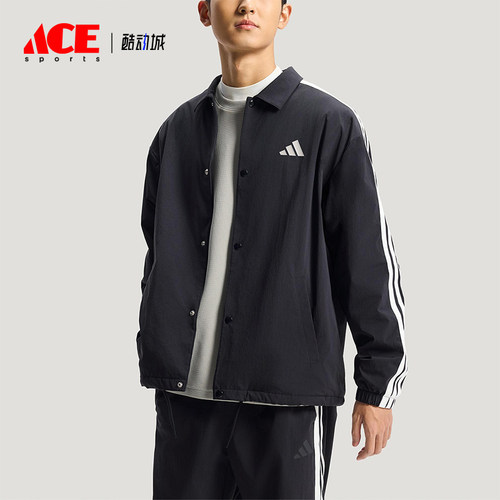 Adidas/阿迪达斯正品2025冬季款男士日常翻领宽松耐穿外套KR2499