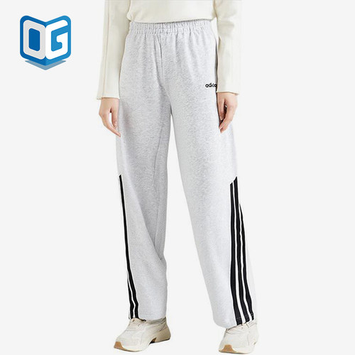 Adidas/阿迪达斯正品新款女士经典透气针织宽松阔腿长裤KA2590
