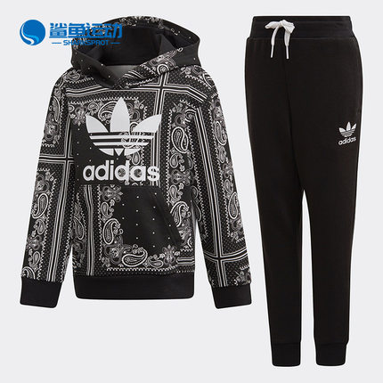 Adidas/阿迪达斯正品 三叶草 女小童 运动卫衣休闲套装 DW3848