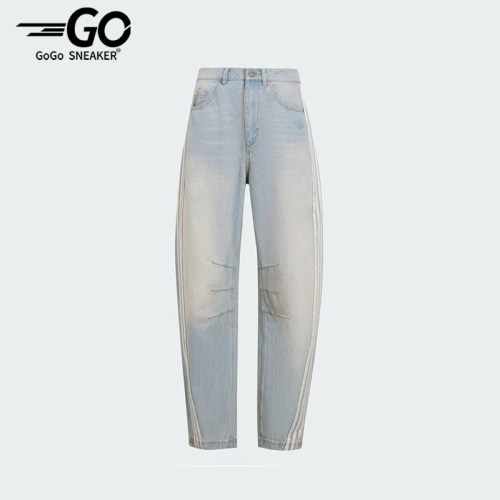 Adidas/阿迪达斯正品三叶草女士经典休闲牛仔运动弯刀裤KG0200