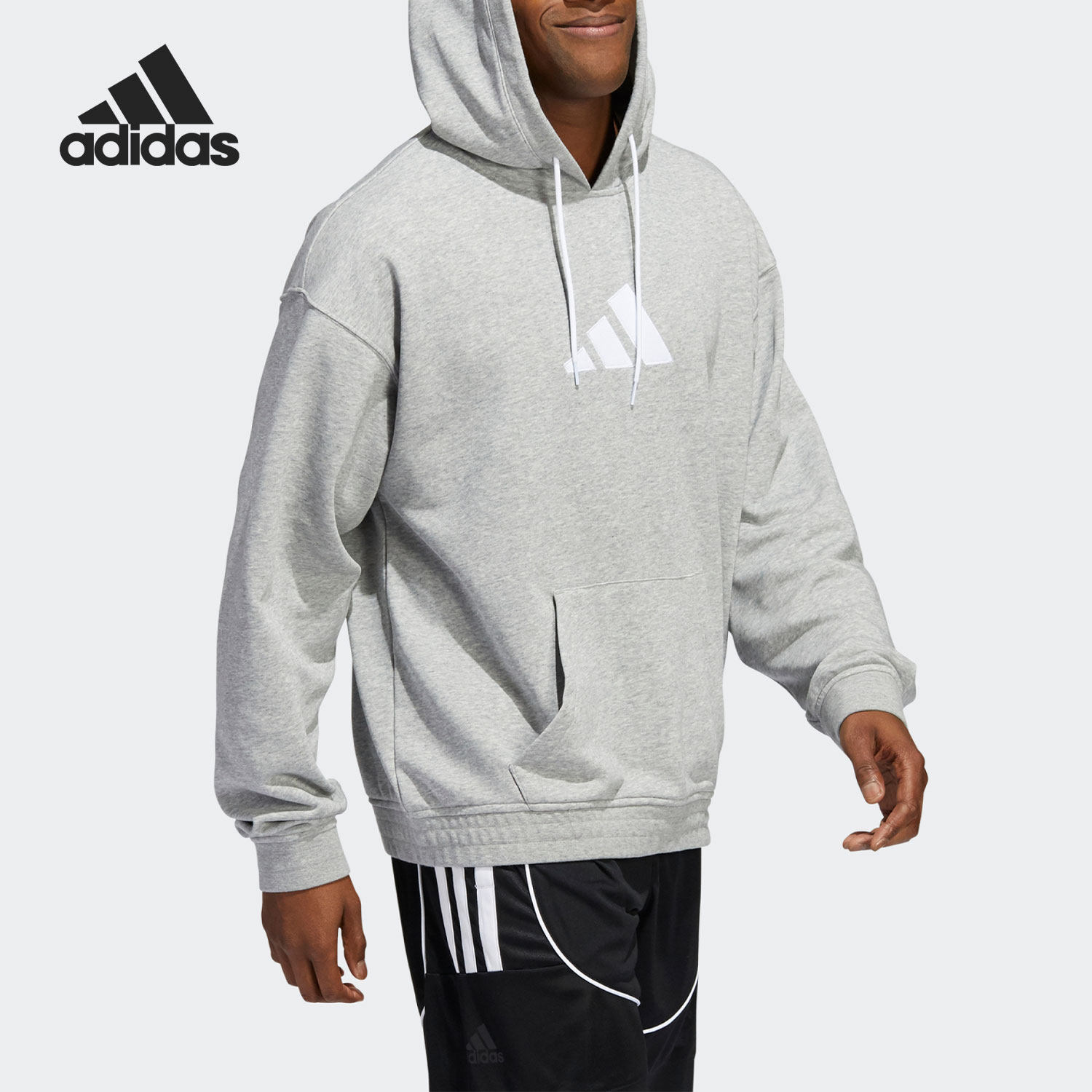 Adidas/阿迪达斯正品新款简约男子篮球运动连帽卫衣 HF0237,运动服/休闲服装,运动卫衣/套头衫,淘宝优惠券,粉丝福利购,淘宝优惠卷