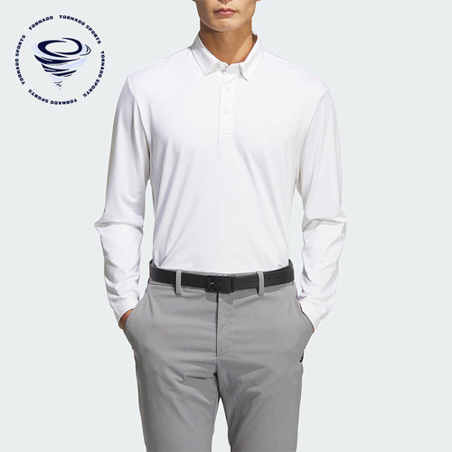 Adidas/阿迪达斯正品2025男士透气套头翻领运动长袖POLO衫JM7115