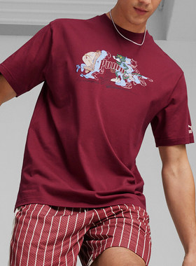 Puma/彪马正品2024新款男士柔软亲肤运动休闲短袖629400-55