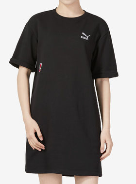 Puma/彪马正品2023夏季新款透气短袖女子运动连衣裙623257-01