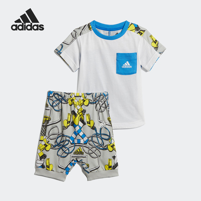 Adidas/阿迪达斯正品当季男婴童I ST SUM SET B短袖套服DV1249