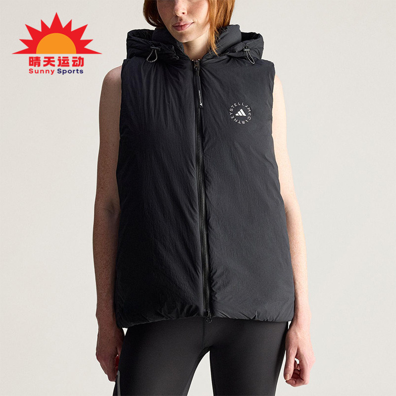 Adidas/阿迪达斯正品SMCPADEDVEST新款女经典黑色马甲棉服JW2038