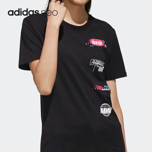 T恤FS6404 NEO女子针织运动休闲短袖 6405 阿迪达斯正品 Adidas