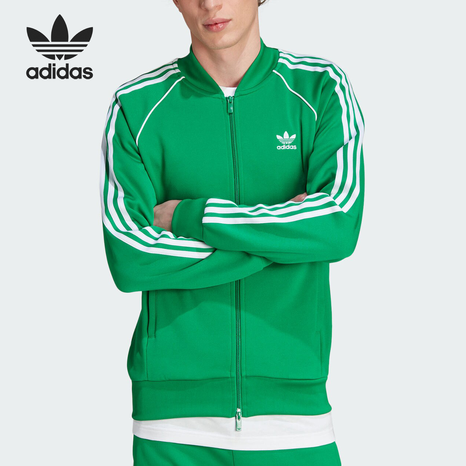 阿迪达斯男士复古立领运动外套
