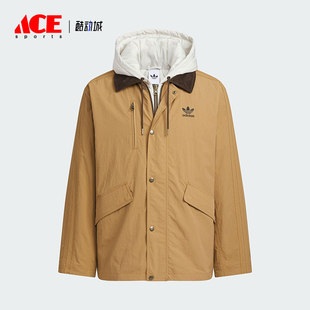 Adidas/阿迪达斯正品三叶草男士休闲连帽保暖二合一棉服KW1241