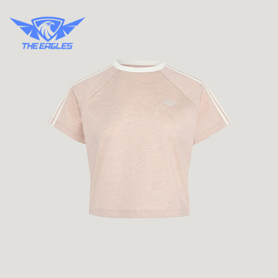 Adidas/阿迪达斯正品三叶草女士针织短款时尚修身日常T恤KY8480