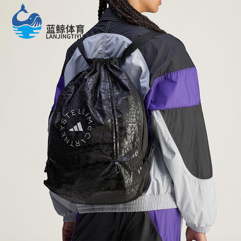 Adidas/阿迪达斯正品GYMSACK P女士运动印花经典便携背袋包JY4205