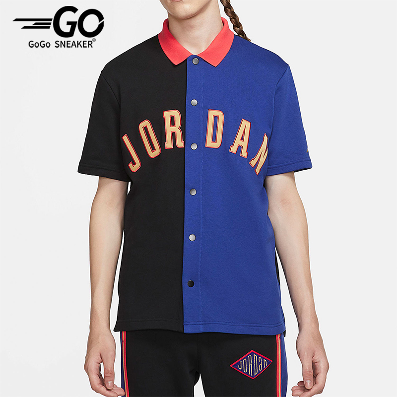 Nike/耐克正品JORDAN男士休闲翻领透气运动耐穿短袖AJ1111-455