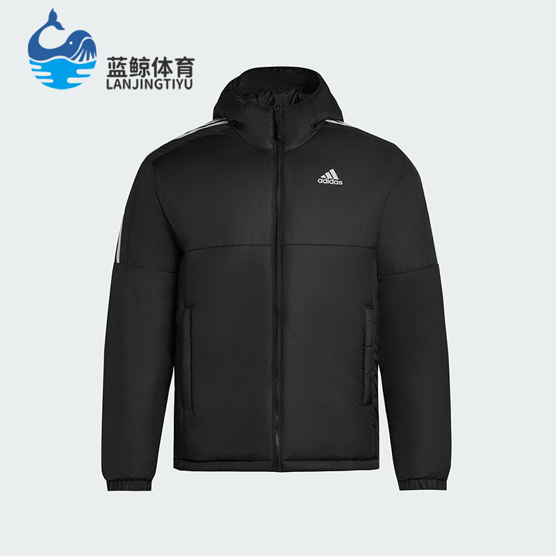 Adidas/阿迪达斯正品Essentials男士休闲连帽日常户外棉服KF6755