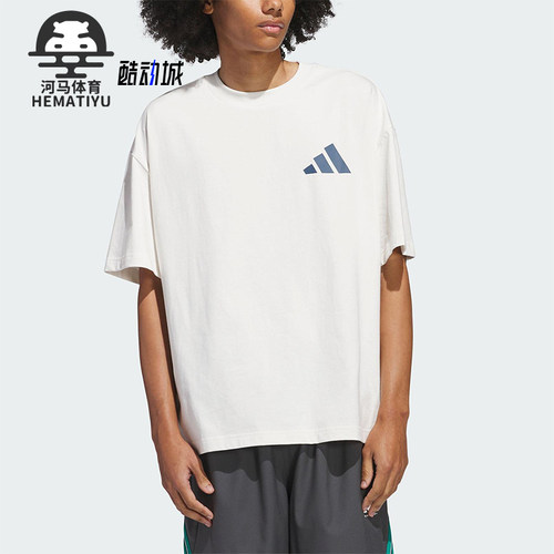 Adidas/阿迪达斯正品2025夏季款男女经典宽松图案休闲短袖JX9127