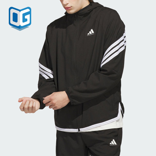 Adidas/阿迪达斯正品JACKET 男士休闲连帽篮球梭织运动外套KA9896