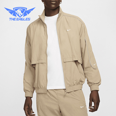 耐克男士立领运动刺绣外套