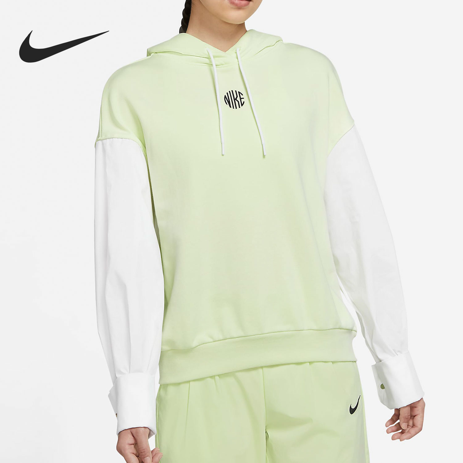 Nike/耐克官方正品女子刺绣休闲运动连帽套头衫卫衣 DD5053-303
