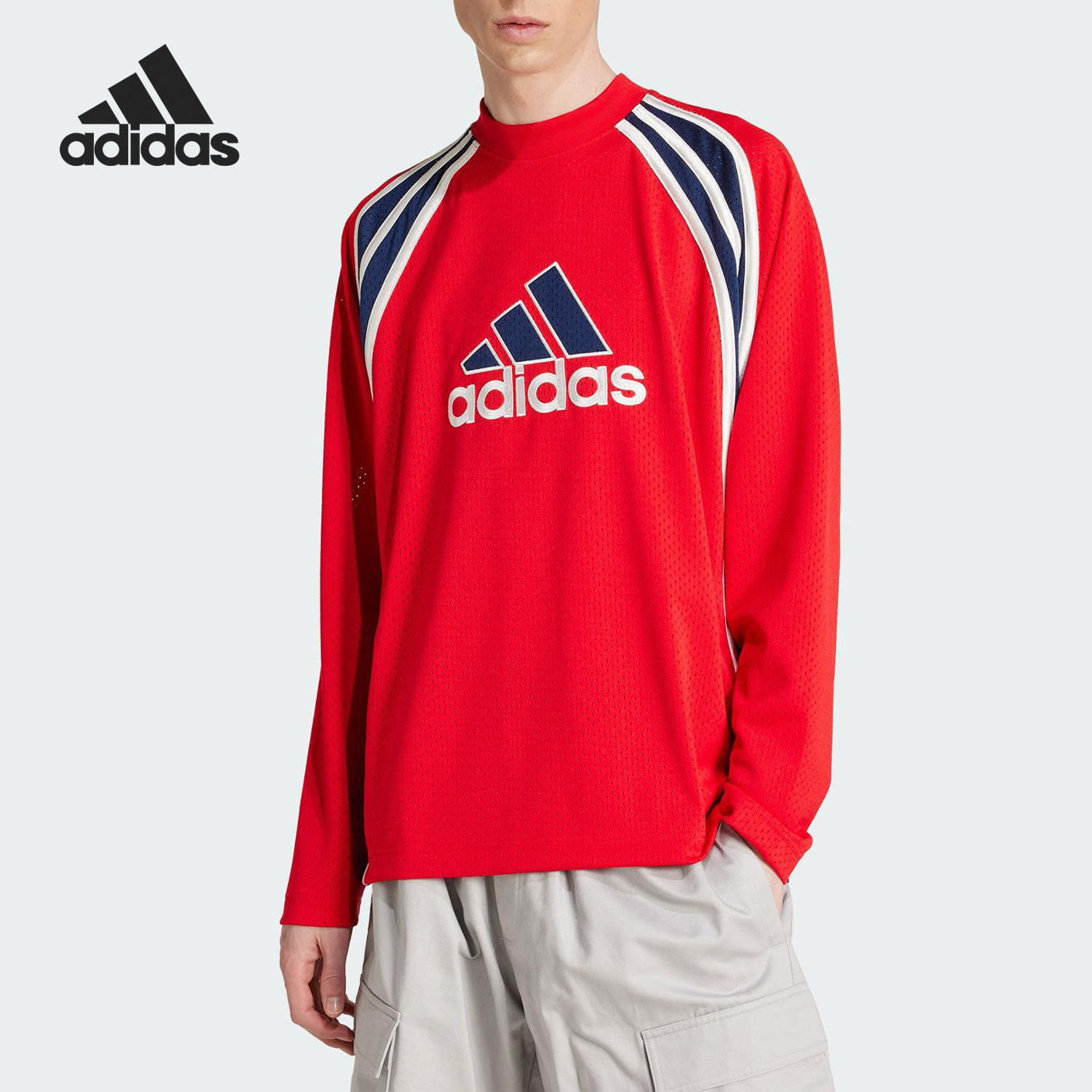 Adidas/阿迪达斯正品2025男士圆领训练运动宽松网眼T恤JD5376