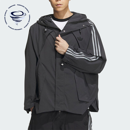 阿迪达斯男女连帽运动外套