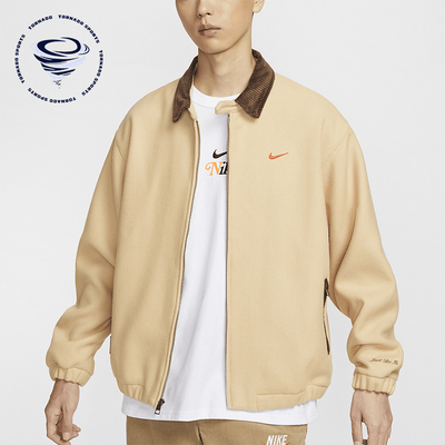 耐克男士梭织工装简约翻领夹克