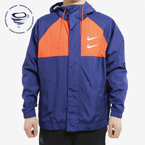 Nike/耐克正品Sportswear Swoosh男士运动防风梭织夹克CJ4889-455